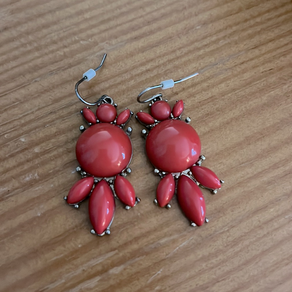 Red Statement Drop Earrings